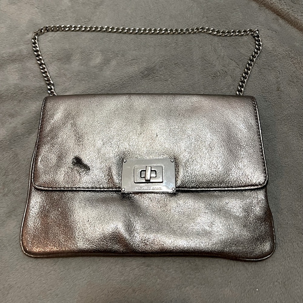 Michael Kors - chain handle - silver metallic purse